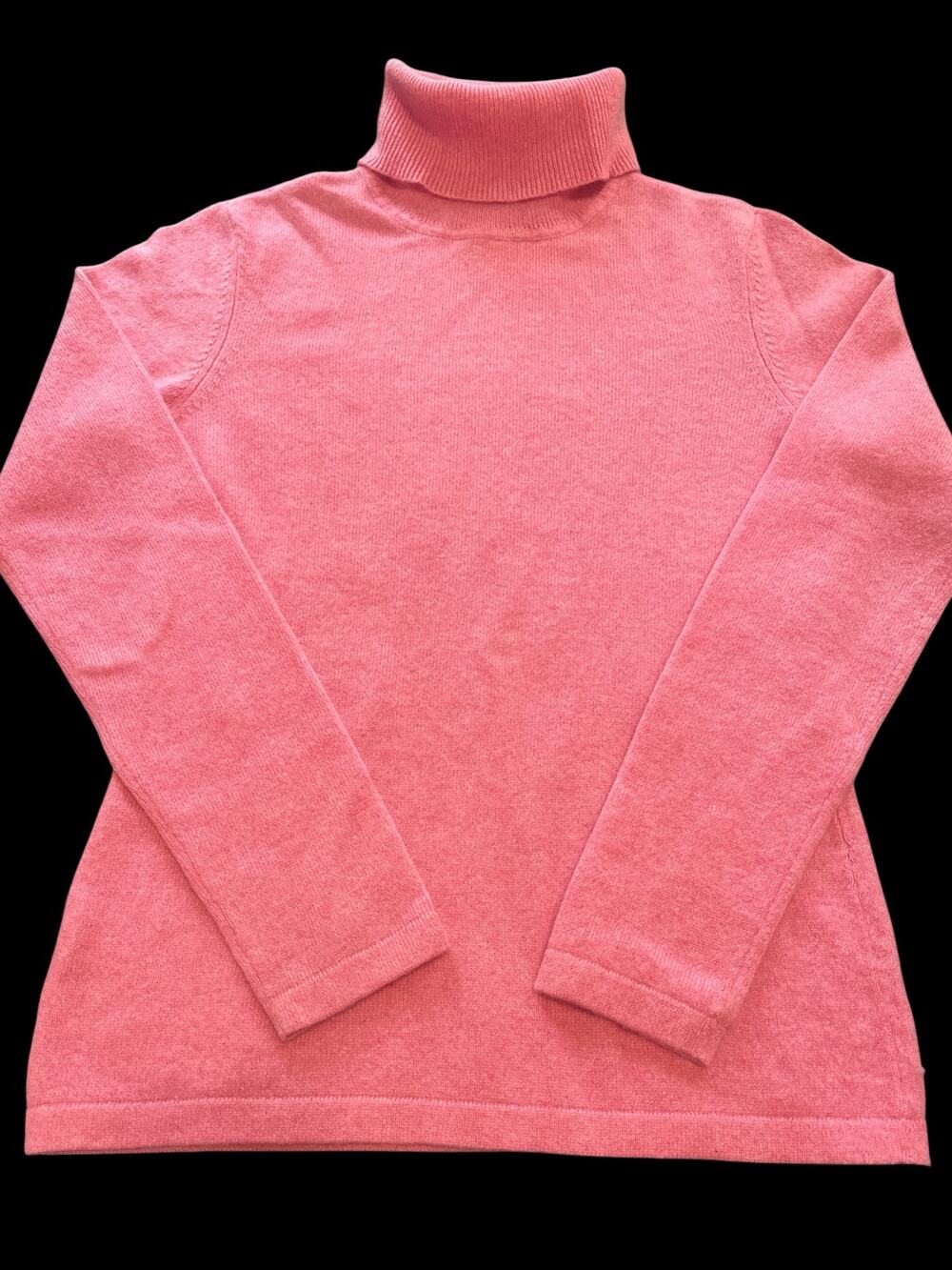 Harold's Cashmere Sweater-Women-Sz XS-Pink-Turtleneck-L Sleeve-